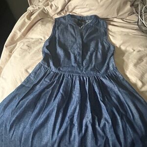 Sleeveless Blue Denim Dress: Barney’s New York